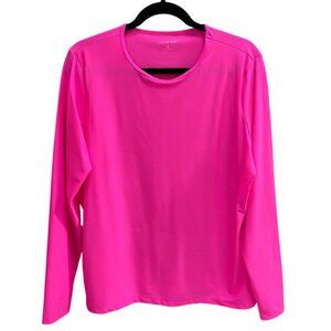 Lands End Long Sleeve Rash Guard Swim Tee Pink Swim Beach Vacation UPF 50+-XL